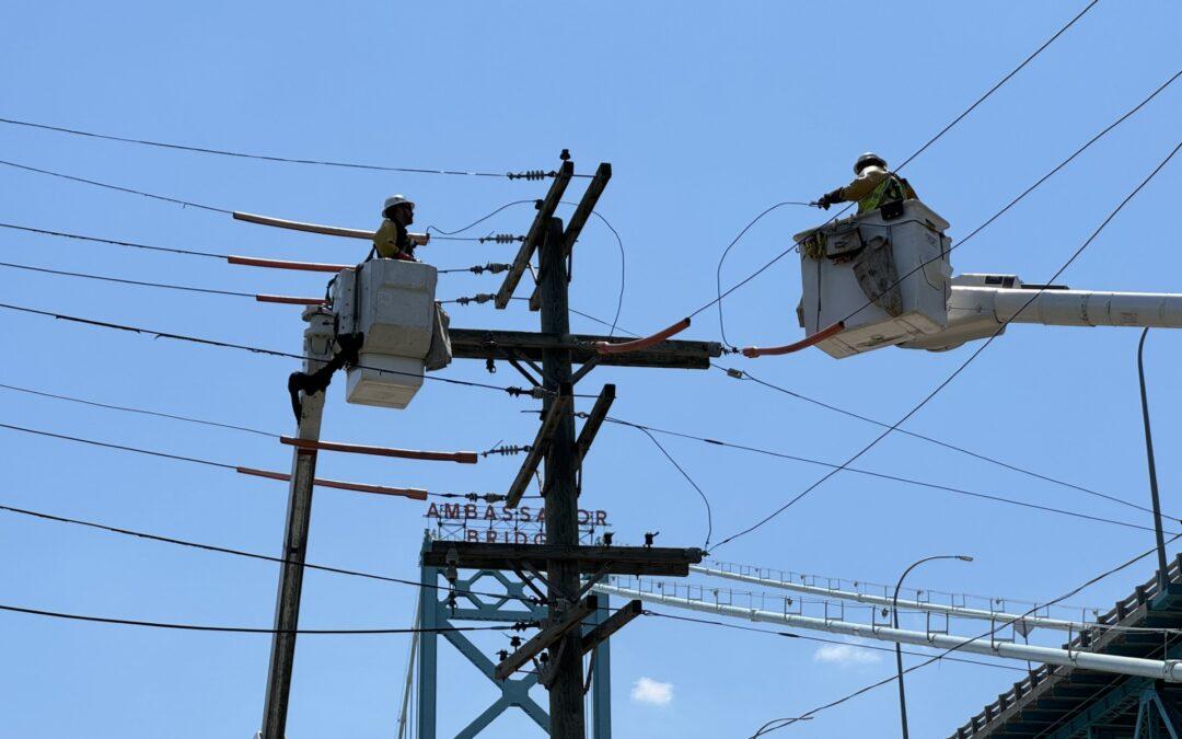 Replacing hundreds of poles and equipment near Detroit’s riverfront