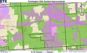 graphic map of the Farmington Hills are