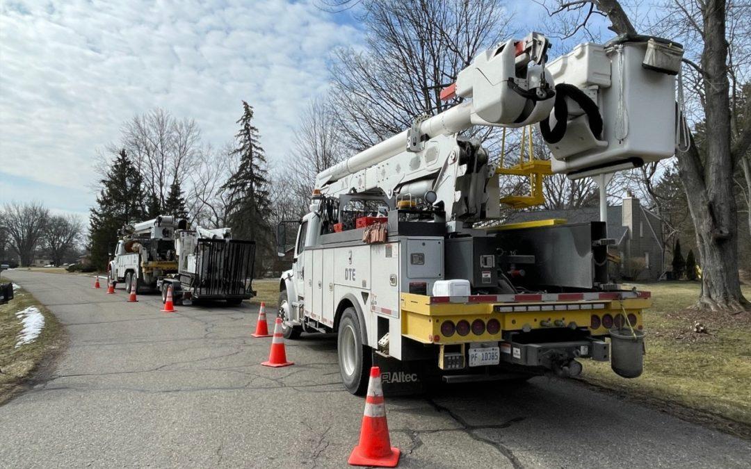 3/4 – DTE crews prep and protect utility poles