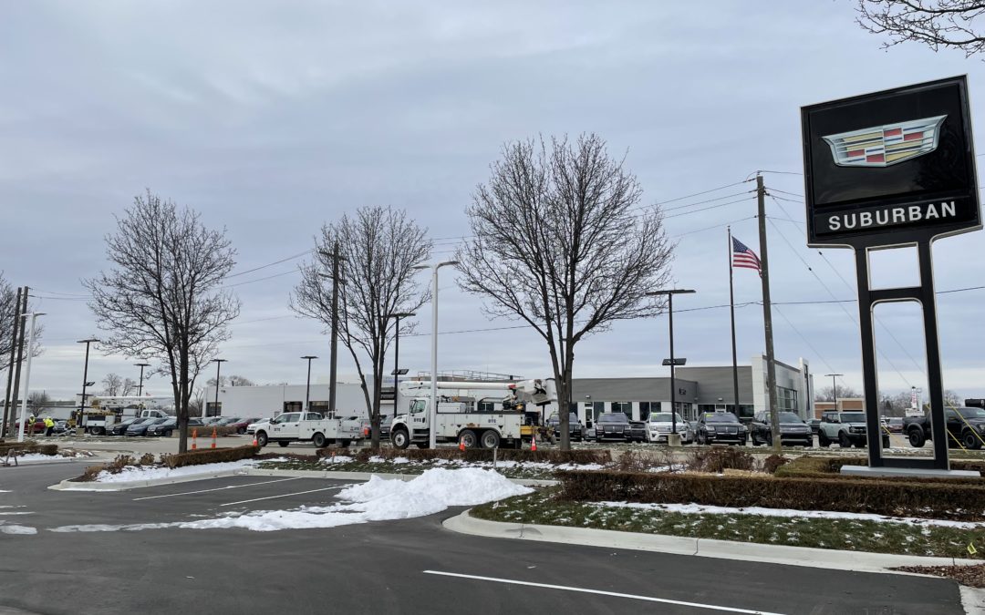 1/11 – DTE crews prepping power for new car dealership in Plymouth/Livonia