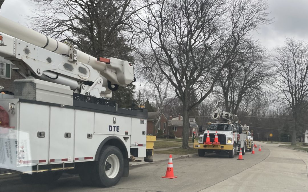 DTE crews replace power pole in Livonia