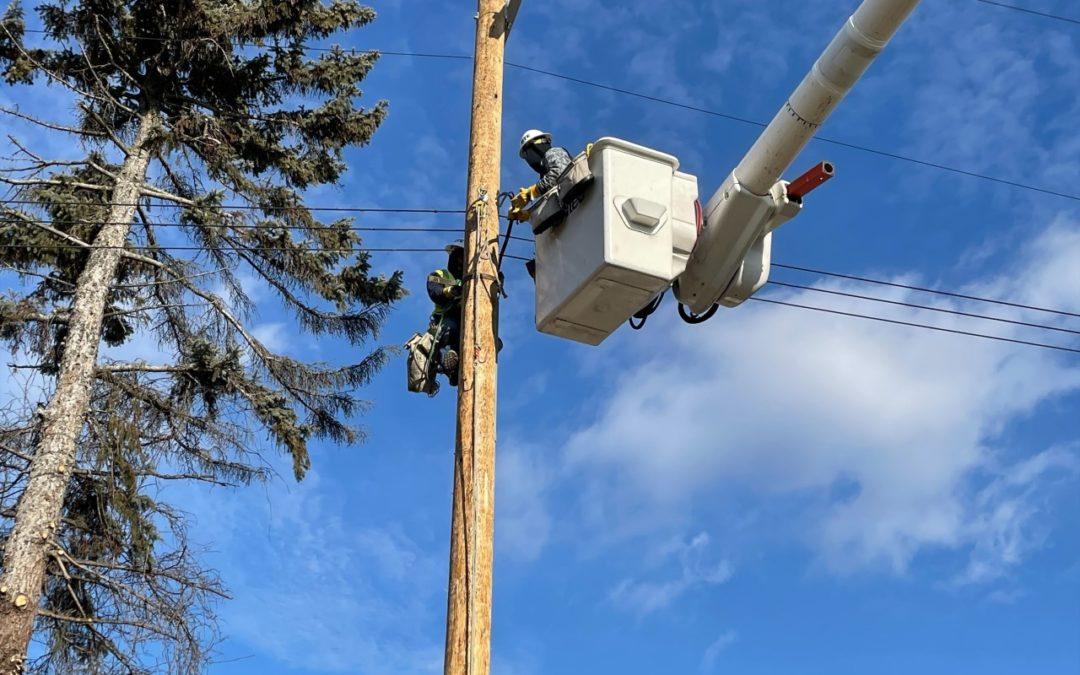 1/19 – DTE crews install new pole in Inkster