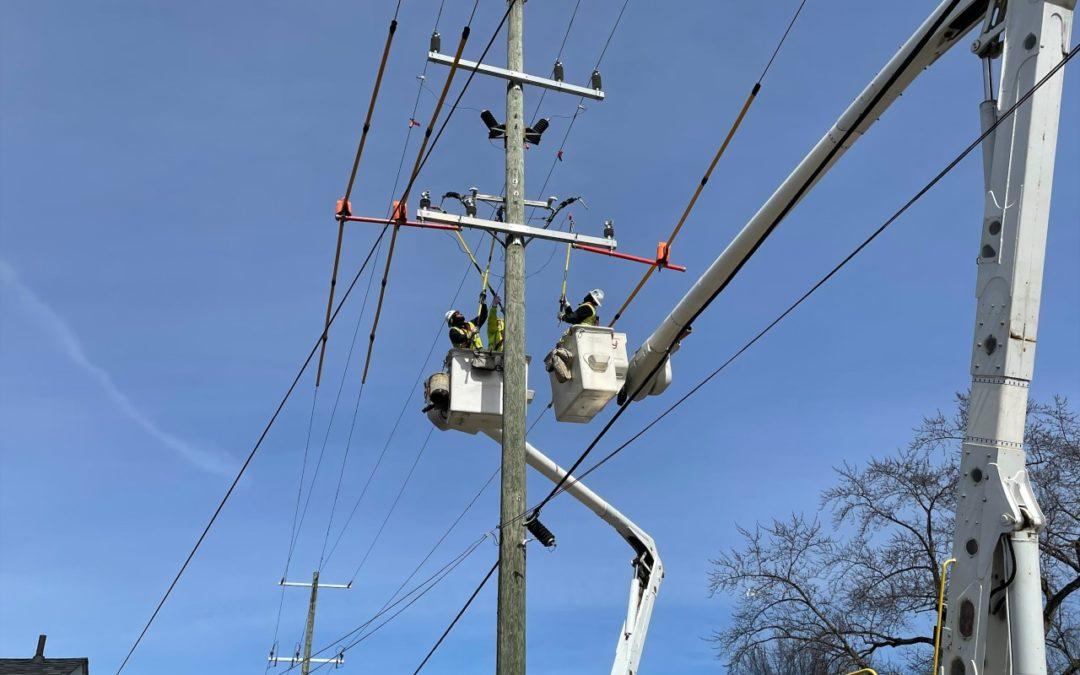 3/4 – Overhead crews test cables in Inkster