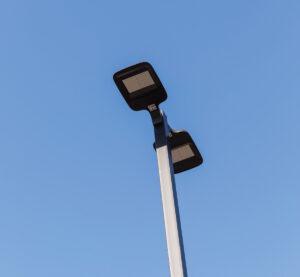 New LED parking lot lighting in St. Clair's Riverview Plaza