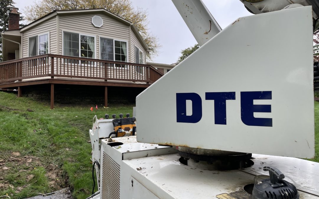 DTE crew installs new pole in Livonia neighborhood